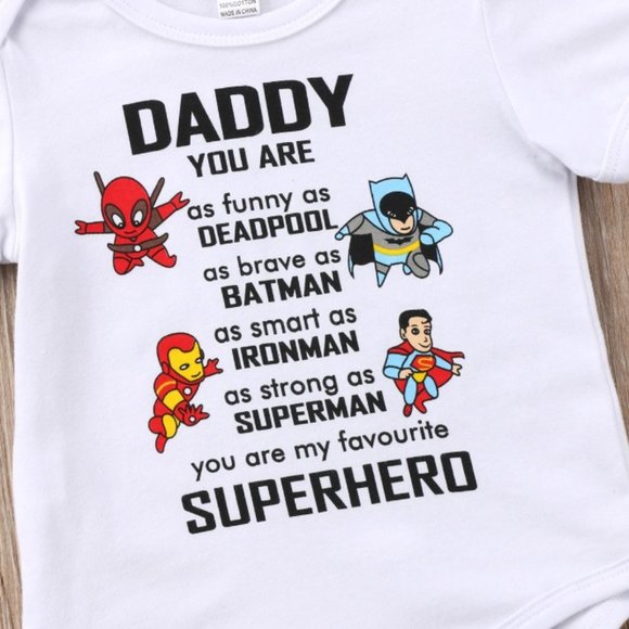 Superhero baby boy outfit onesie Batman Ironman - Picture 3 of 5